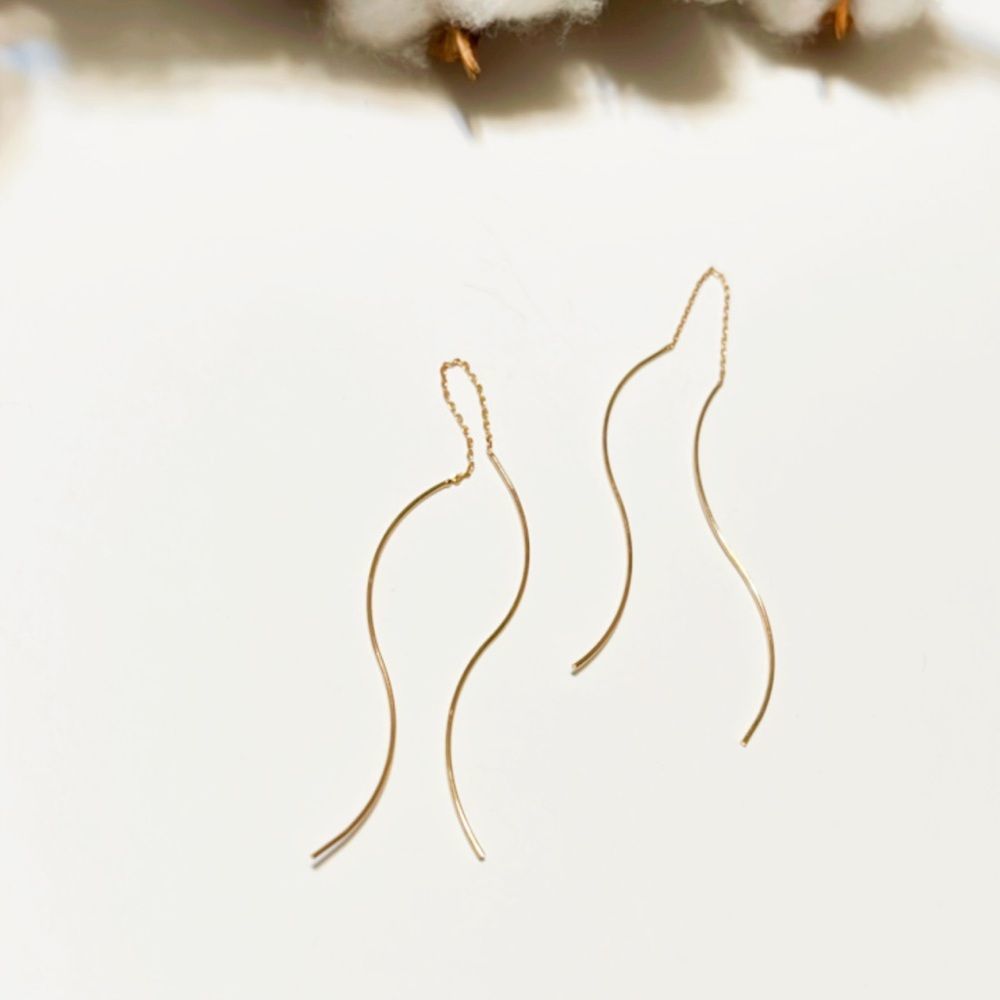 Simple thread earrings #139 - Picture 4 of 5